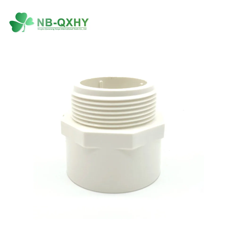 China Supply Plastic Materials ASTM PVC Pipe Connector Fittings White Color UPVC SCH40 Fitting Male Female Adaptor