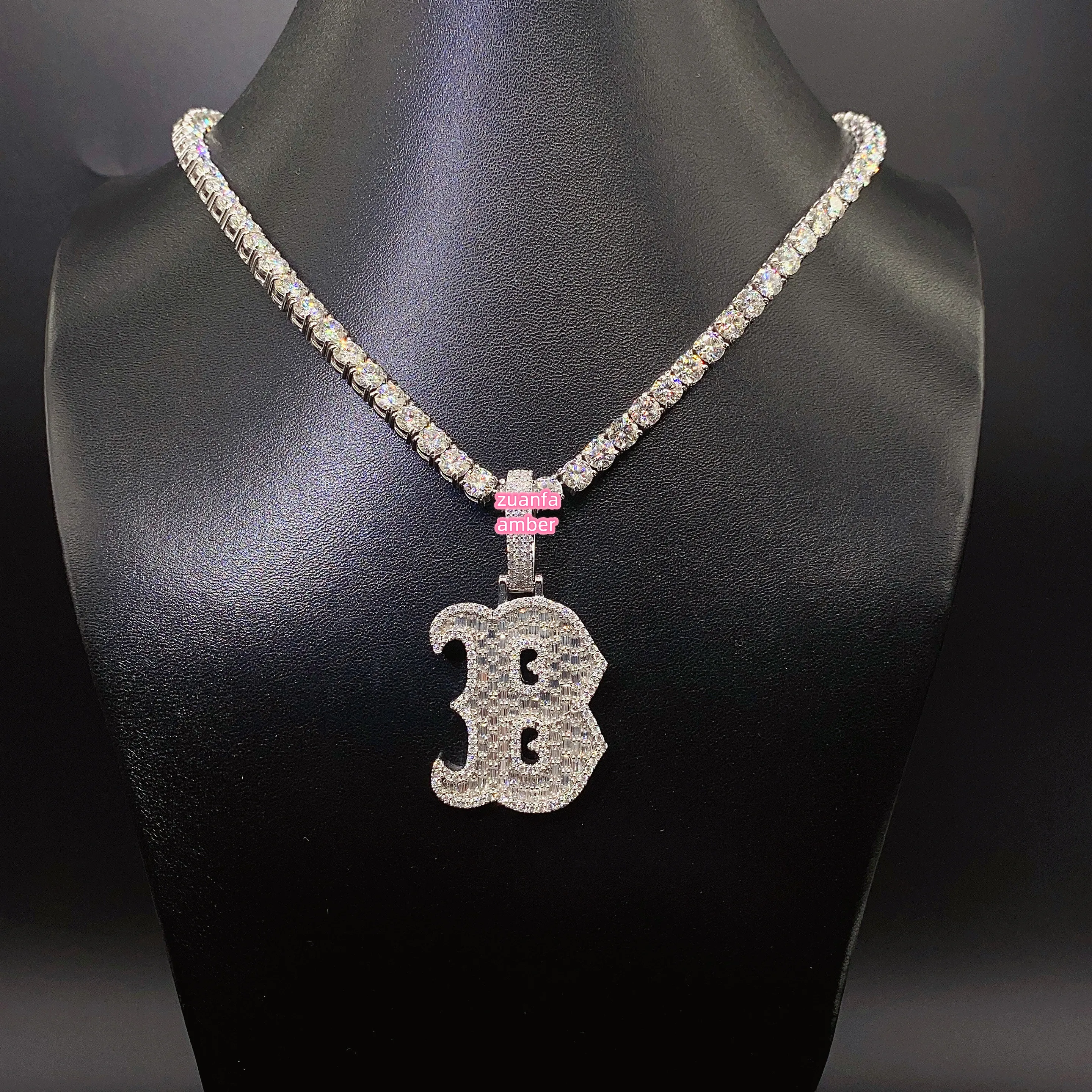 Подвеска с буквой B в стиле хип-хоп ювелирное украшение из натурального твердого золота каменной бабочкой/изумрудной лабораторной бриллиантовой Муассанит ожерелье инициалом 2022