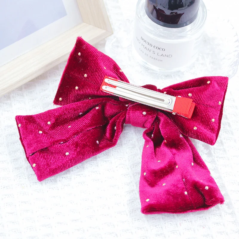 Canary gold onion little hand-made big bow girl headwear festival performance hair accessories red pink Korean hairpin