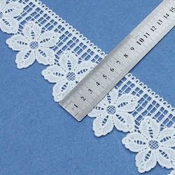 Polyester Milk Silk Embroidery Lace for Garment Processing Accessories Hot Selling White Embroidery Fabric 100% Polyester