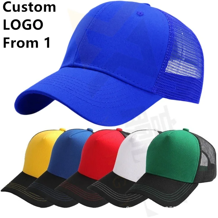 Wholesale Hip Hop Blank Custom Logo 5 Panel Sport Gorras Gorros Embroidery Cotton Print Dad Baseball Mesh Foam Hat Trucker Cap