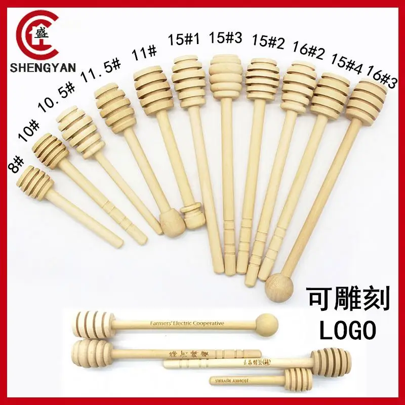 Wholesale 1pc Practical Long Handled Wooden Honey Spoon Mixing Dipper Stick For Jar Supplies Kitchen