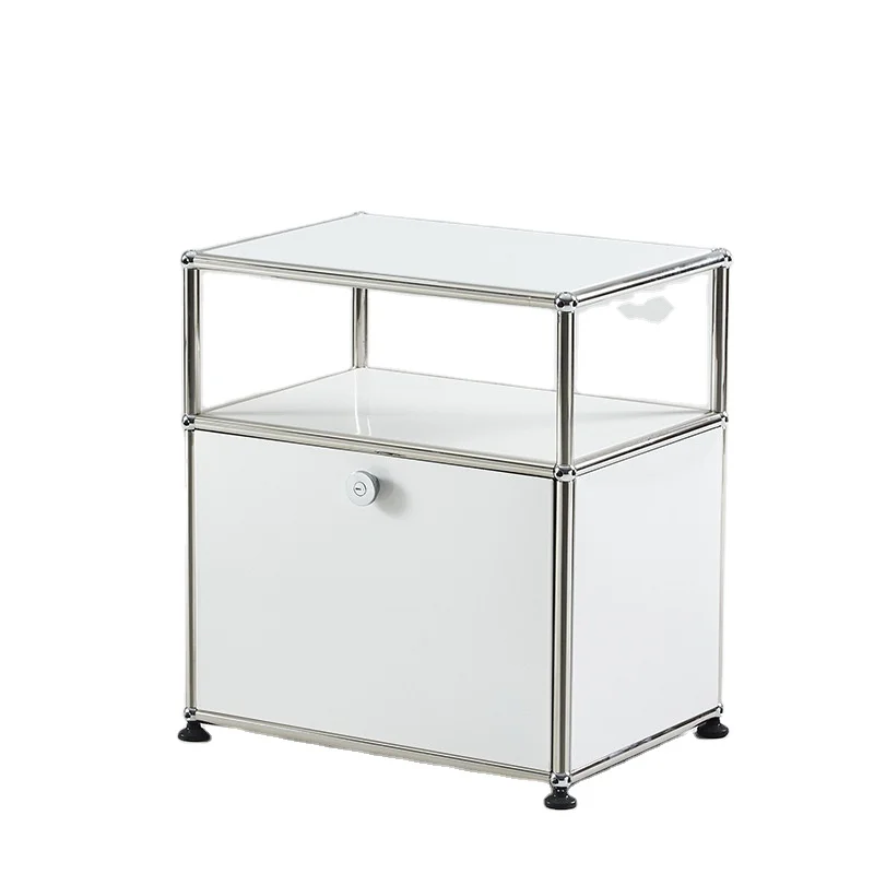 Modern coffee table storage cabinet Cream air locker living room TV cabinet