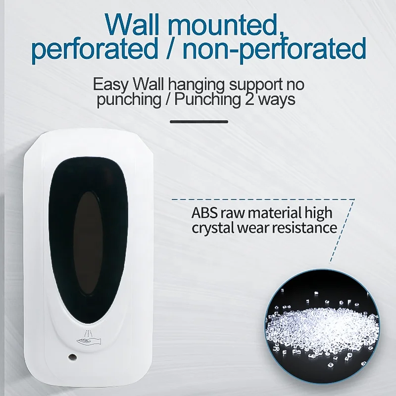 Toilet bathroom Wall mount 1000ml Hands touch free Gel Spray Foam pump hand Santiizer Liquid Soap Dispenser