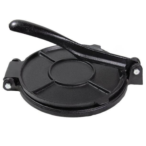 Heavy Duty Flour Tortilla Maker Cast Iron Saj Bread Maker 8 inch Preseasoned Cast iron Tortilla press with Foldable Handle