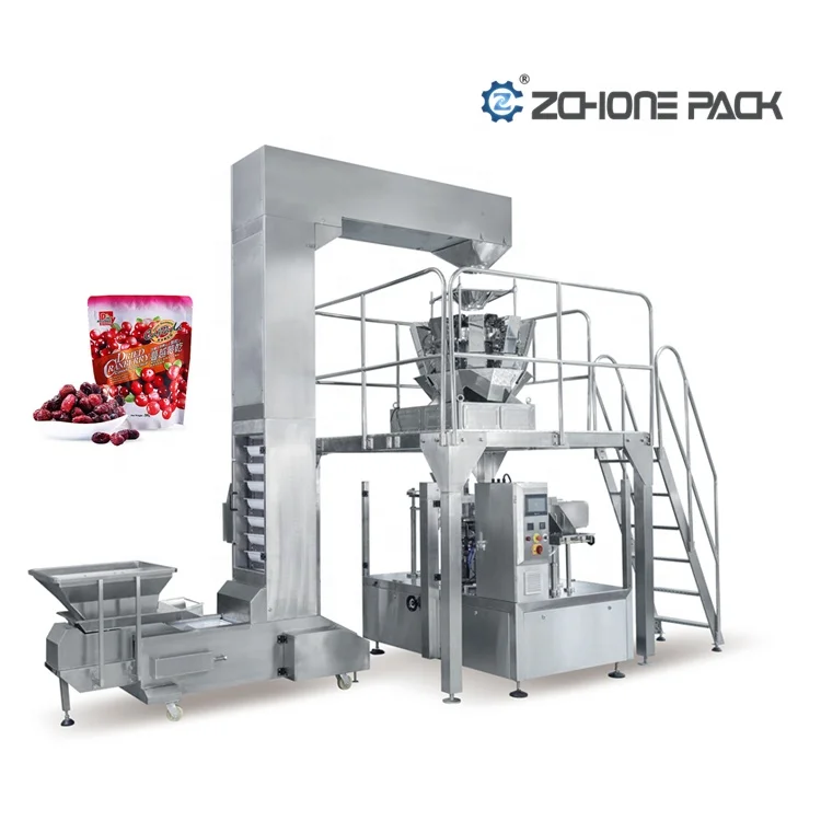 Automatic Pouch Machine Rotary Pre-made Zipper Bag Cranberry Raisin Packaging Machine