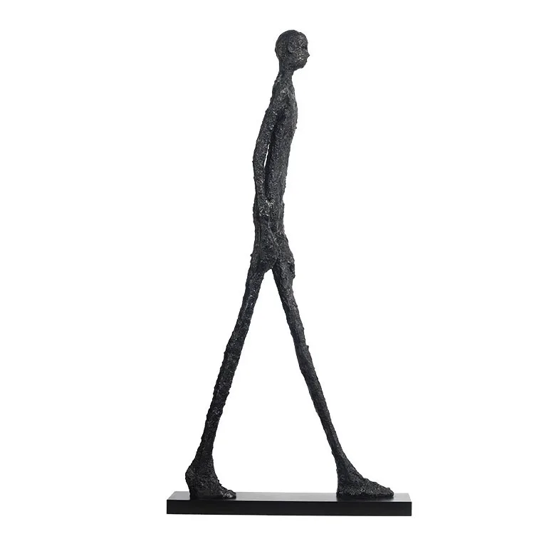 Современная Глянцевая скульптура из стекловолокна для прогулок человека, художественная статуя в помещении и на открытом воздухе