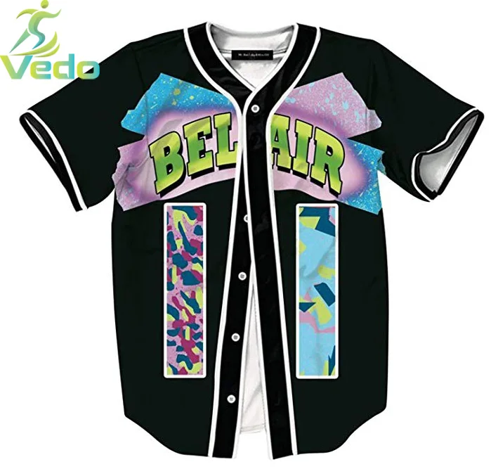 Wholesale Custom Sublimation Printing Polyester Short Sleeve Baseball Jersey