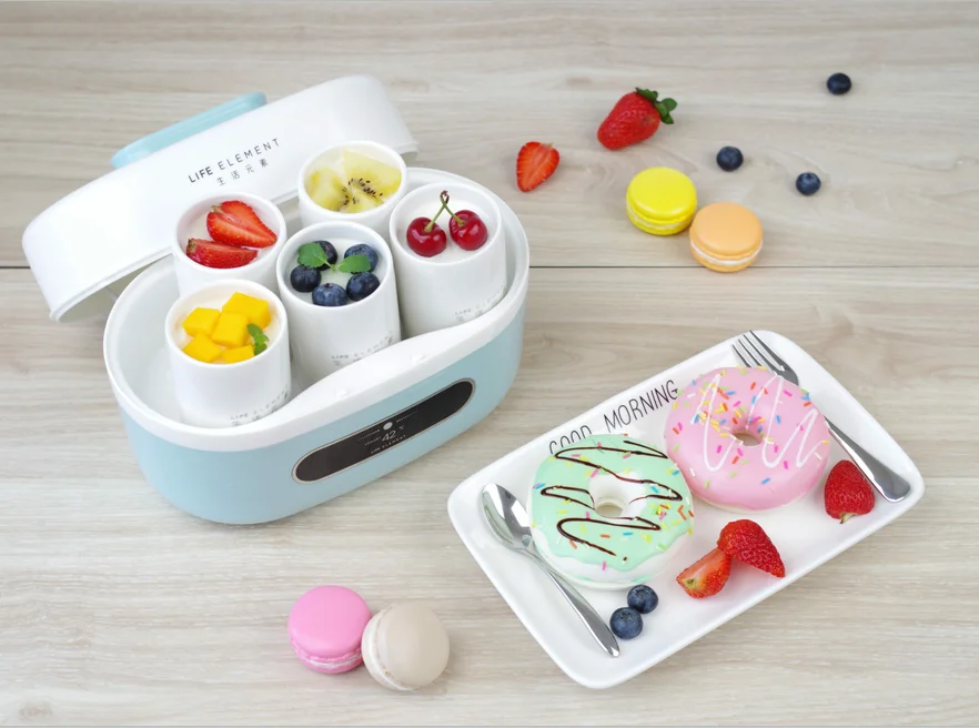 Полностью автоматическая электрическая Йогуртница с керамическими контейнерами позволяет приготовить типы йогурта