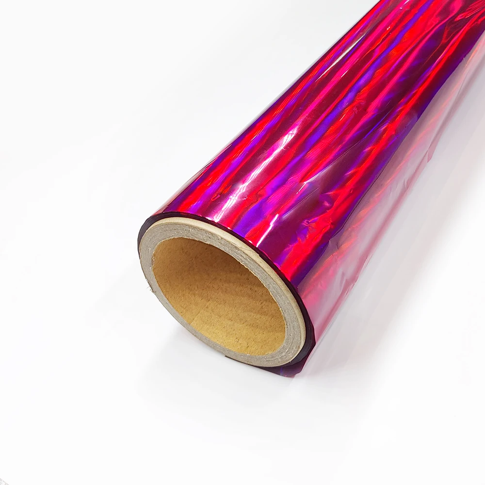 Customized Color Available Metallic PET Heat Transfer Holographic Partial Foil For leather and PU