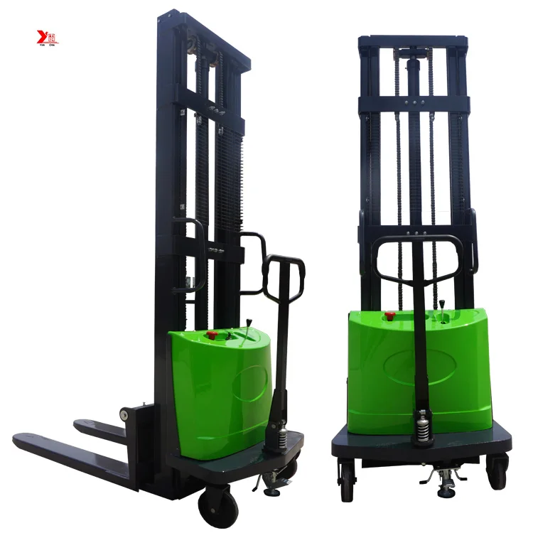 Semi Electric Pallet Reach Forklift Battery Power Straddle Walkie Semi-Electric Stacker