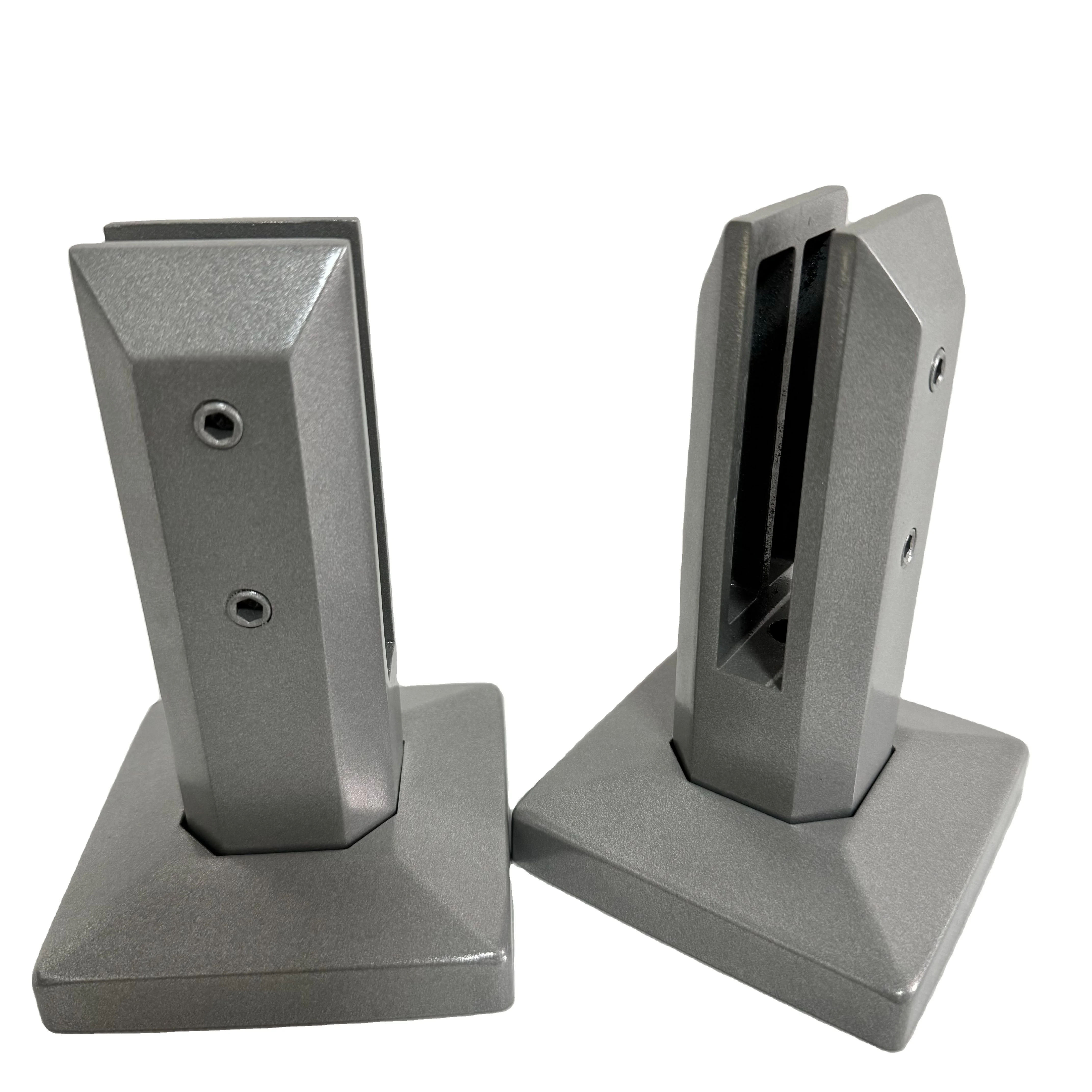 popular 2205 Satin stainless steel glass spigot with base plate for stair railing fence fixing