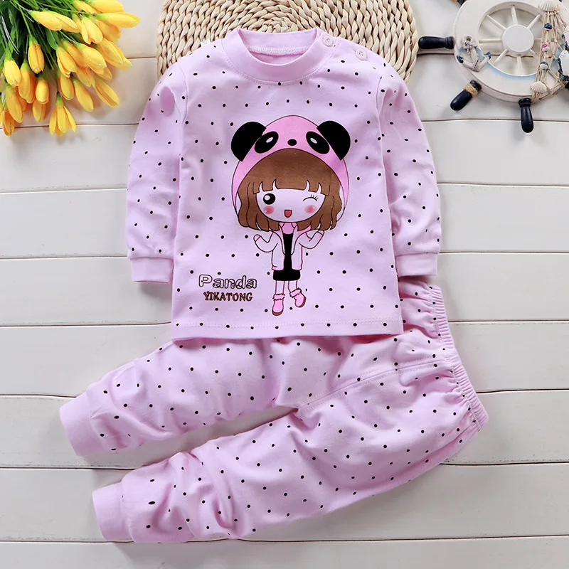 
2020 new autumn spring&winter100%cotton long sleeves Cartoon print baby clothes sets Unisex Kids Clothing Sets boys 