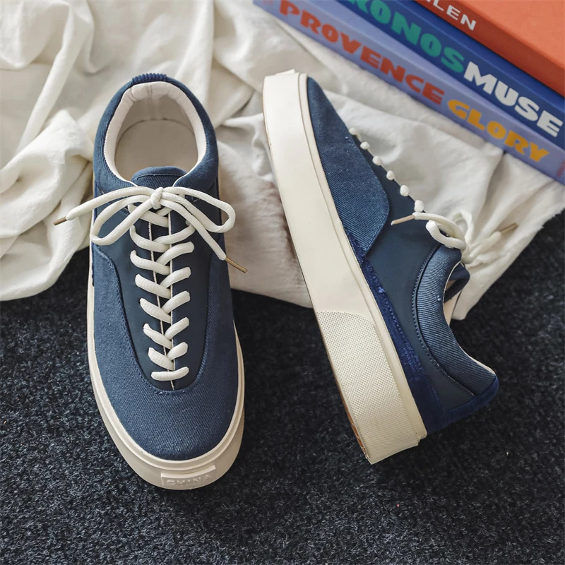 Comfortable Sneakers Man Shoes Sport Outsole Sneakers Trendy Unique Design Solid Color Board Canvas Shoes