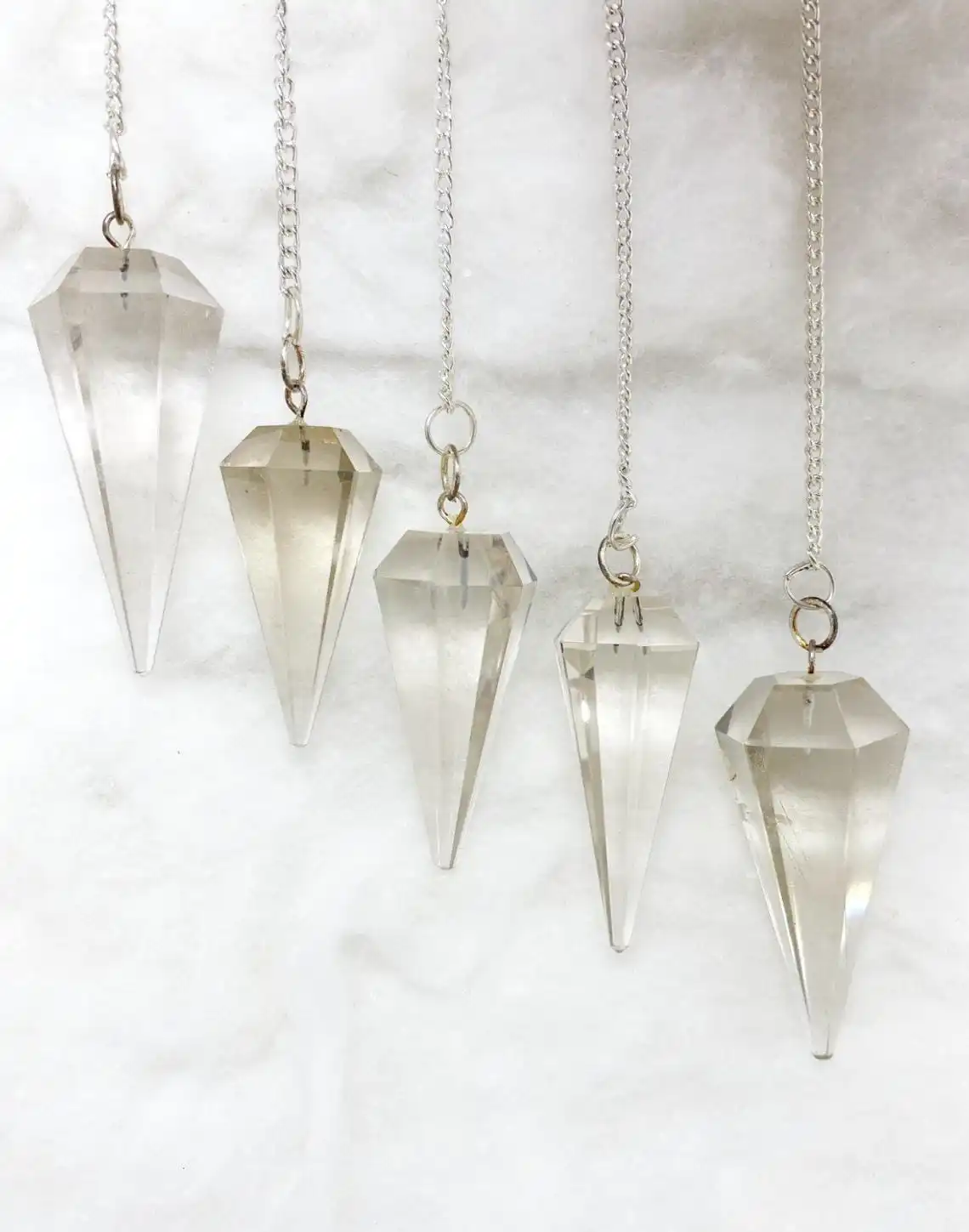 Hot Sale Healing Reiki Chakra Crystal CLEAR QUARTZ  Gemstone Pendulum For Sale