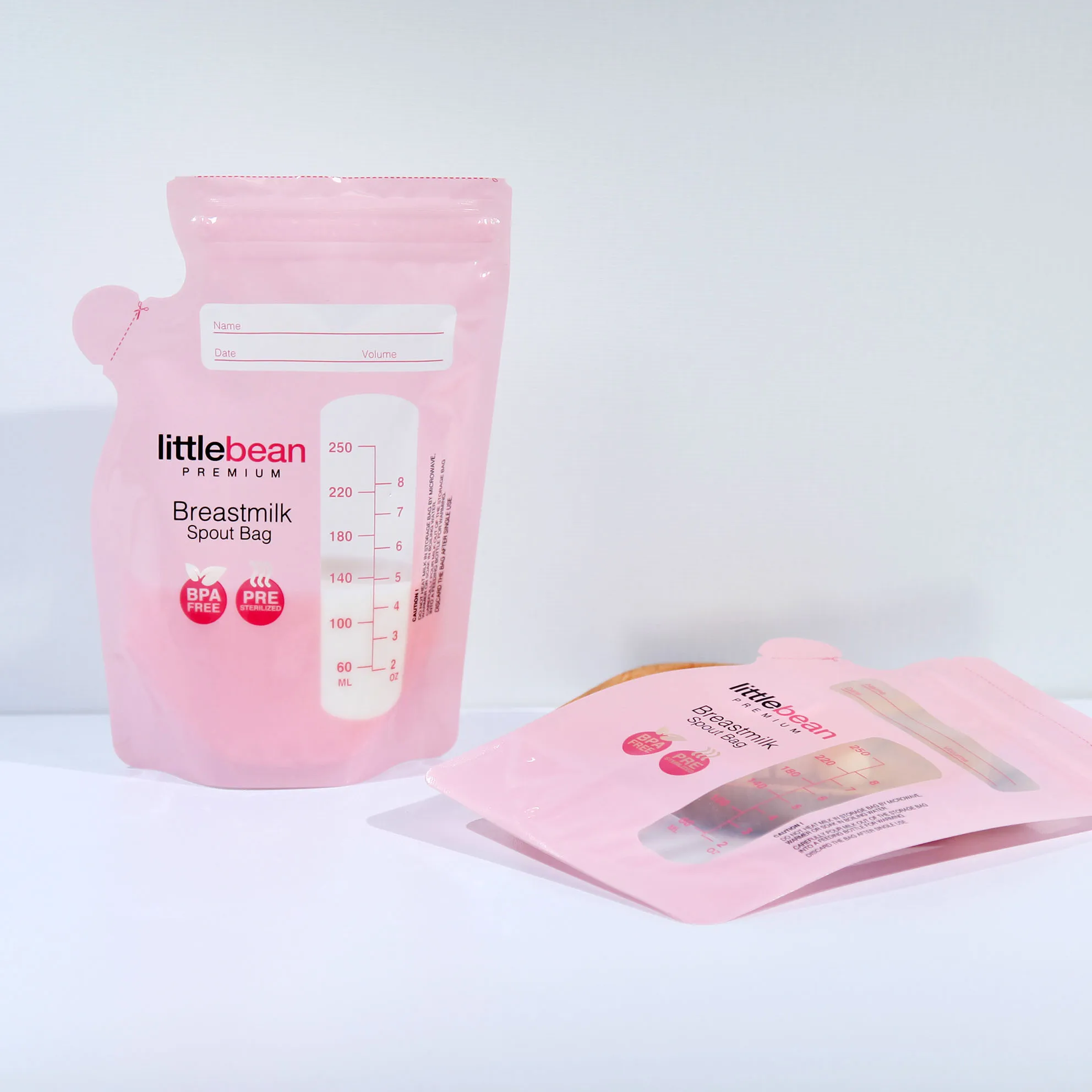 breast milk storage bags with wide side sealing