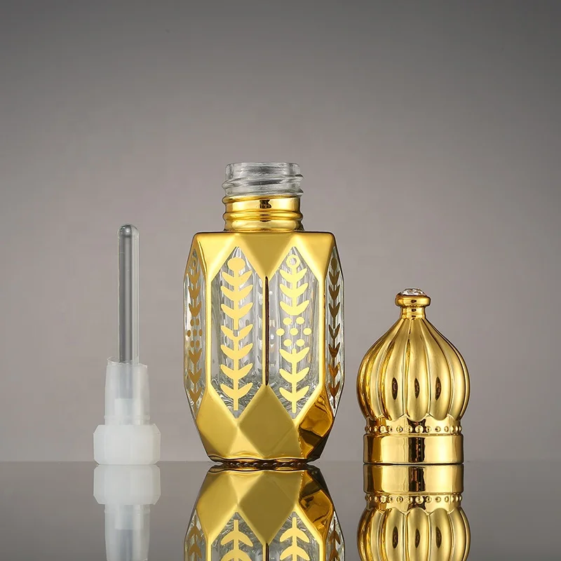 CJ-Customized Arabian Arabic Luxury 6ml Empty Mini Glass Oud Perfume Oils Bottle Glass Perfume Bottle With Screw Cap