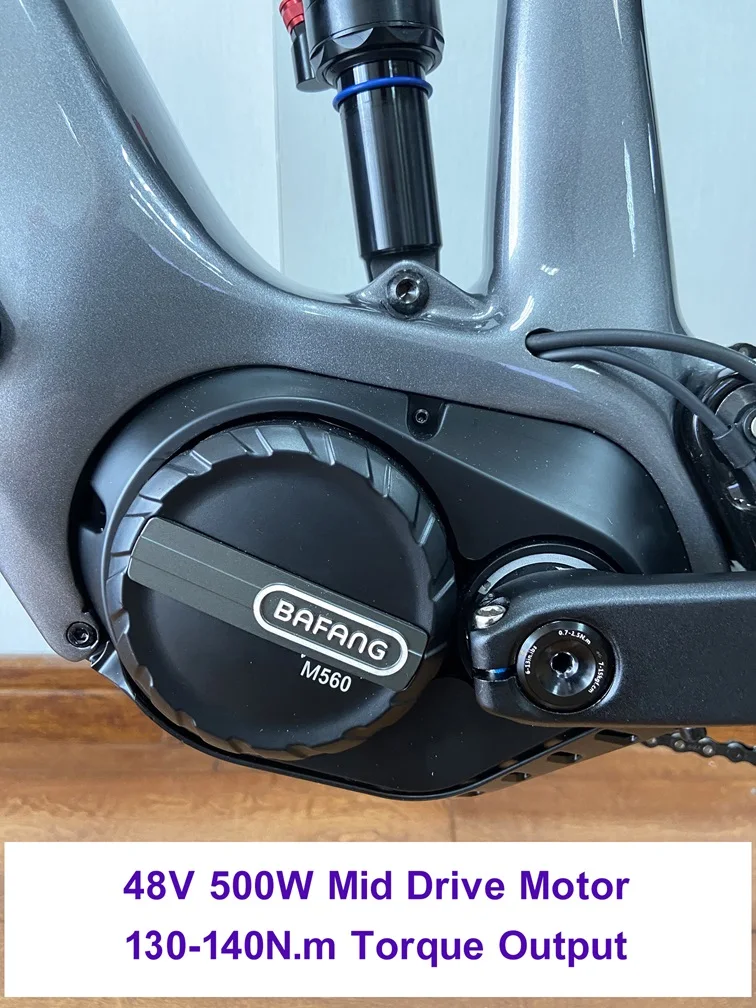 carbon fiber emtb full suspension electric mountain bike e-bike e mtb  emtb  Bafang M560 500W mid drive full suspension 29 inch