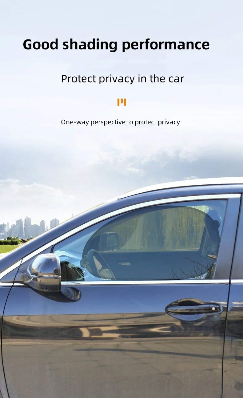 Outdoor car front Sunproof Nylon Mesh UV Black sun shade cover protection High quality sun block car Sunshade set covers