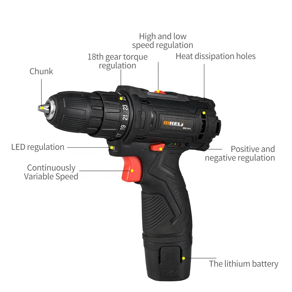 Wholesale household portable lithium power drilling tools lithium wireless cordless hand electric drill