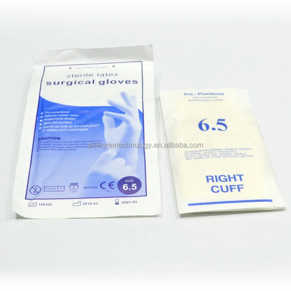 Powder free latex surgical glovees disposable for medical examination hospital use guantes latex