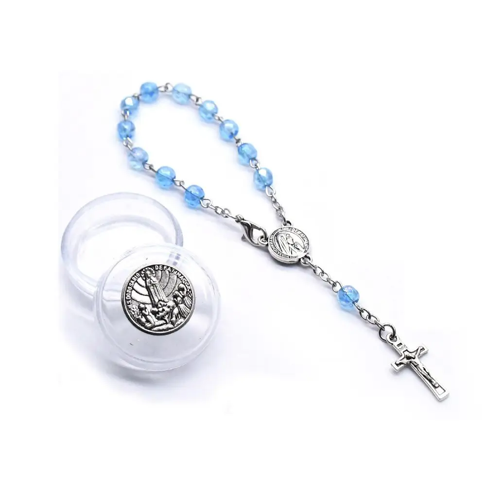 Religious Charms for Bracelet Bulk Fashion Catholic Handmade Crystal Bead Cross Rosary Bracelet
