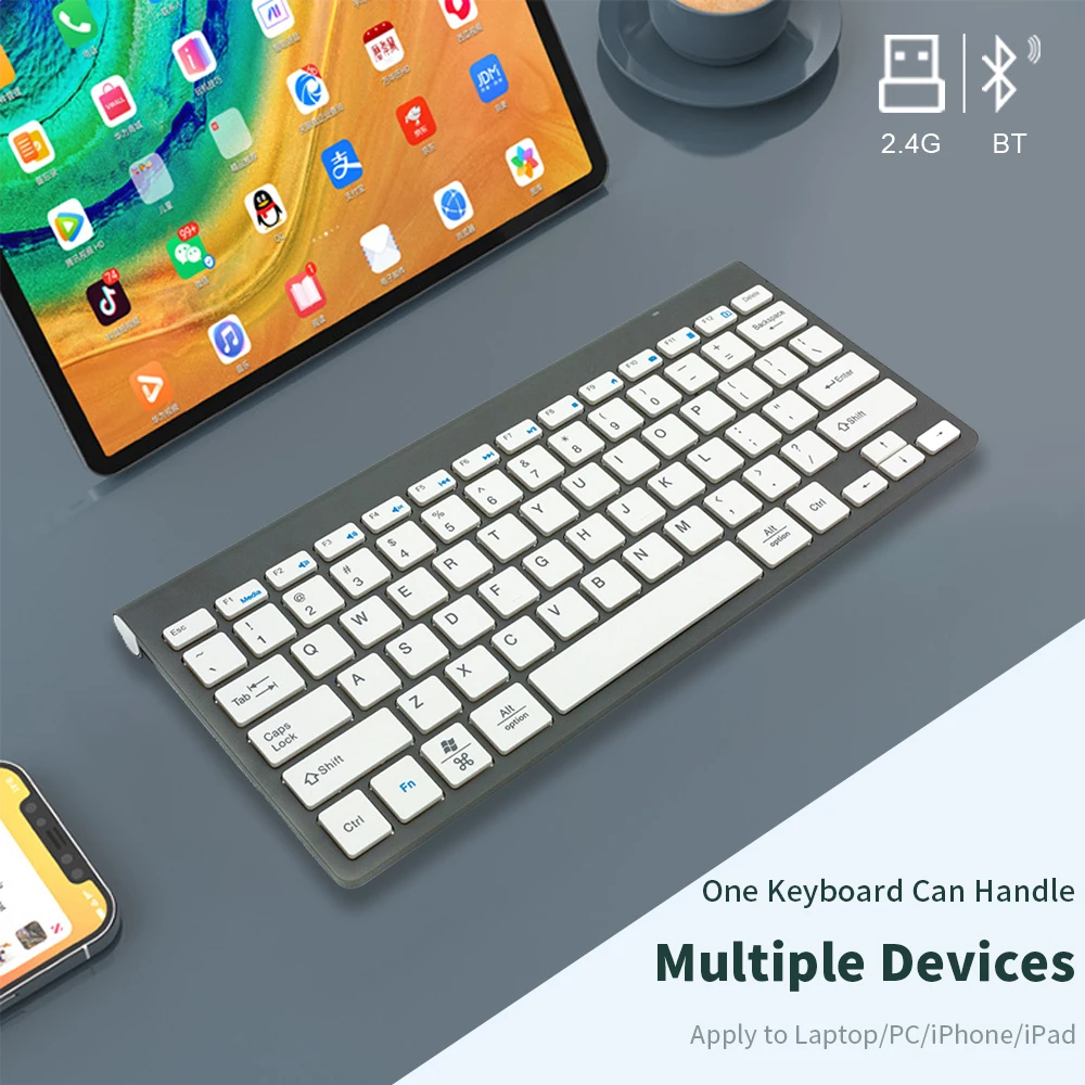 SAMA Slim Optical Wireless Keyboard Desktop Scissors Switch Wireless Keyboard Thin Keyboard for Laptop Usb Membrane USB 2.0 ABS