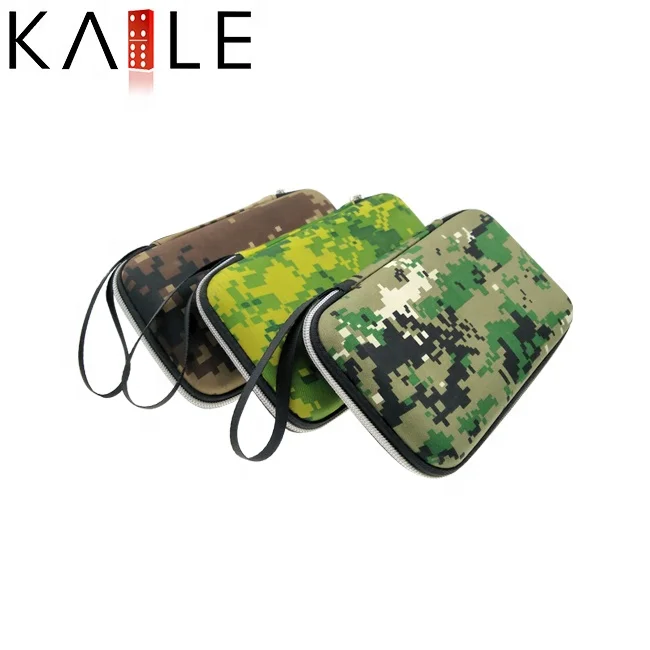 Kaile factory wholesales double 6 domino tile set custom black dot with travel zipper bag casino grade for gambling game