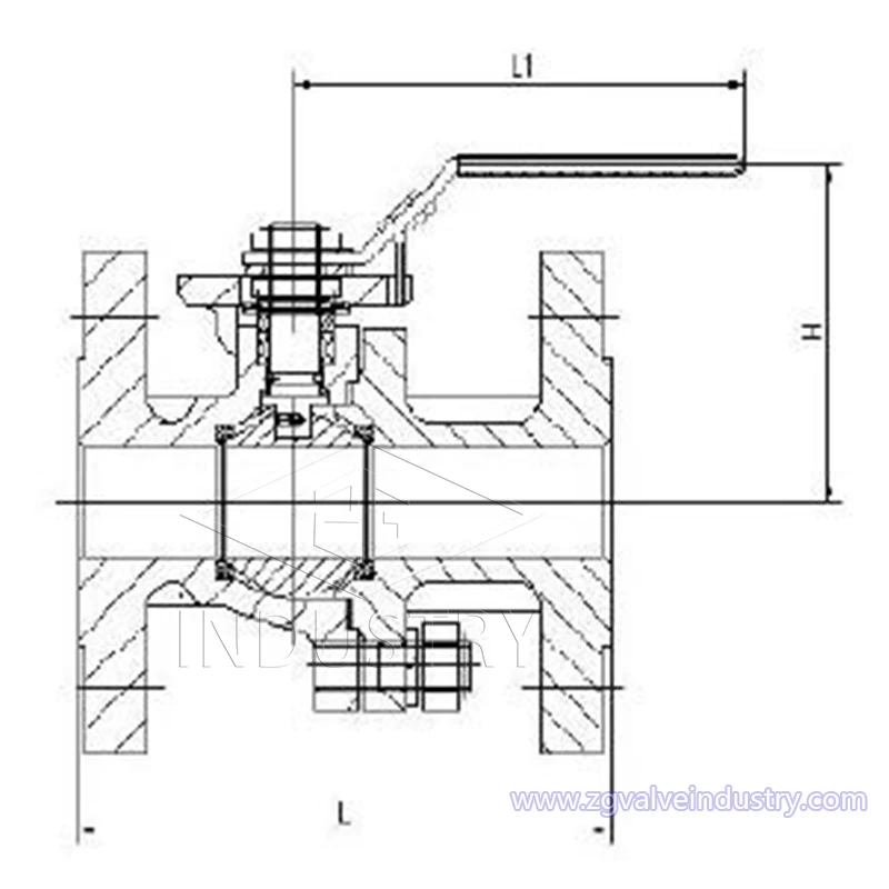 DIN Standard Cast Steel 2-PC Ball Valve for Industrial Applications