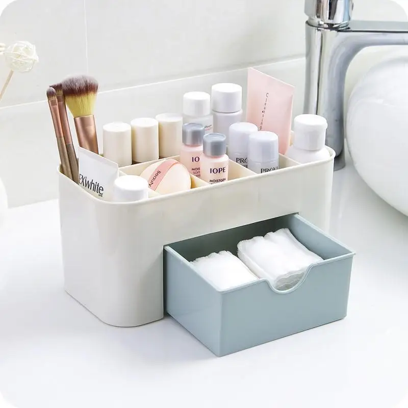 Drawer Type Desktop Storage Box Cosmetic Jewelry Box Simple Household Multi-functional  Plastic Storage Bins & Boxes