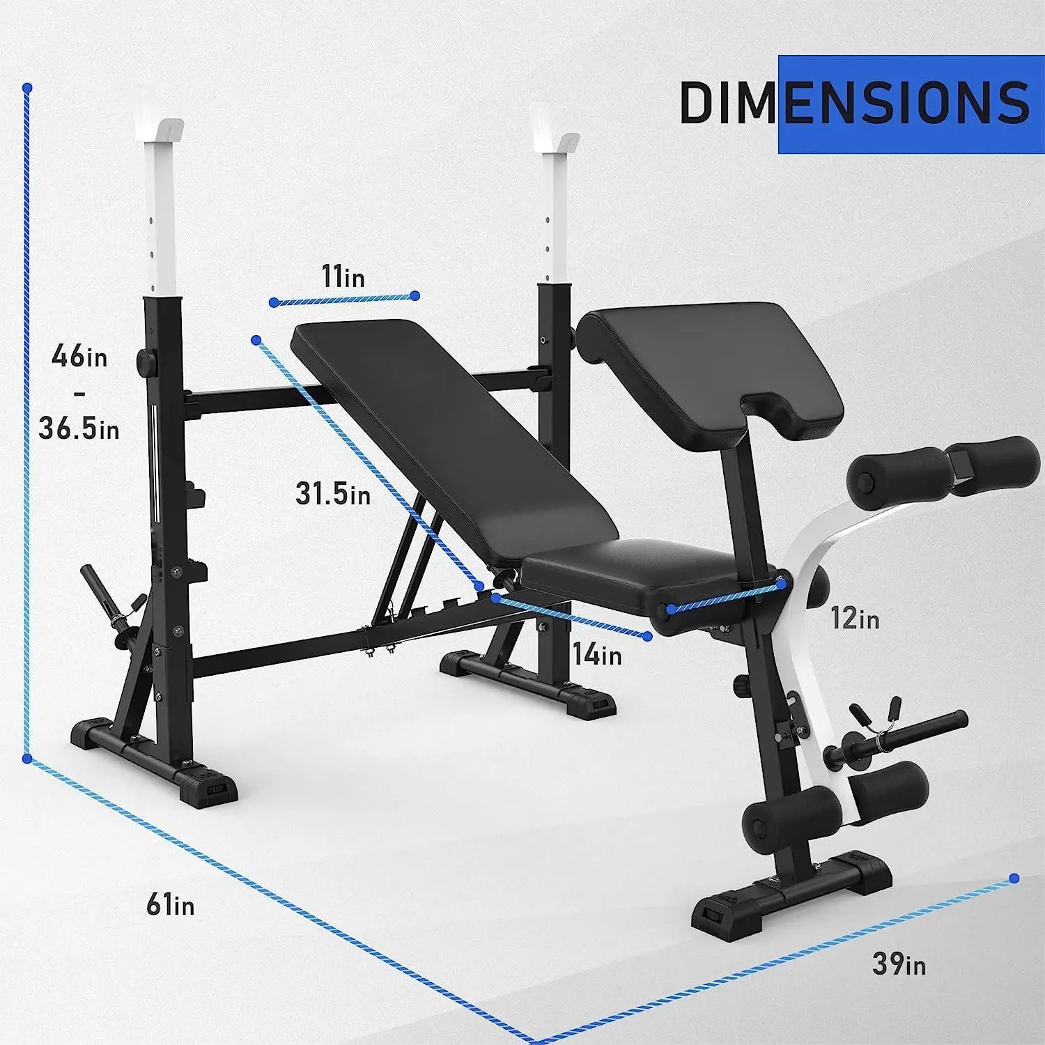 Foldable Squat Rack Chest Training Workout Bench  Training Equipment Machine Squat Rack