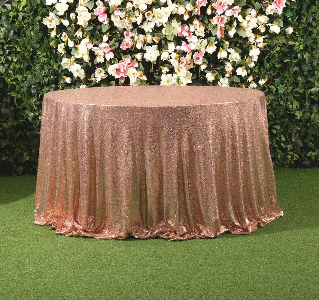 Custom plain gold round Rectangular Sequin Wedding damask TableCloths