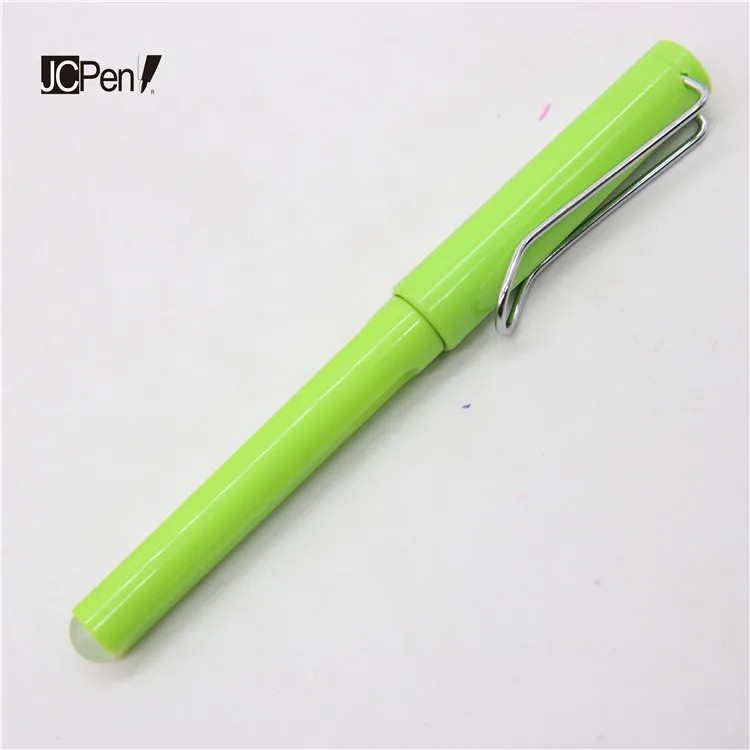 
2021 New style gift Metal clid plastic pen erasable fountain pen with customize logo 