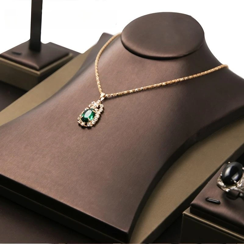 Luxury Brushed PU Jewelry Display Case Set Jewelry Tray Jewelry Display Stand