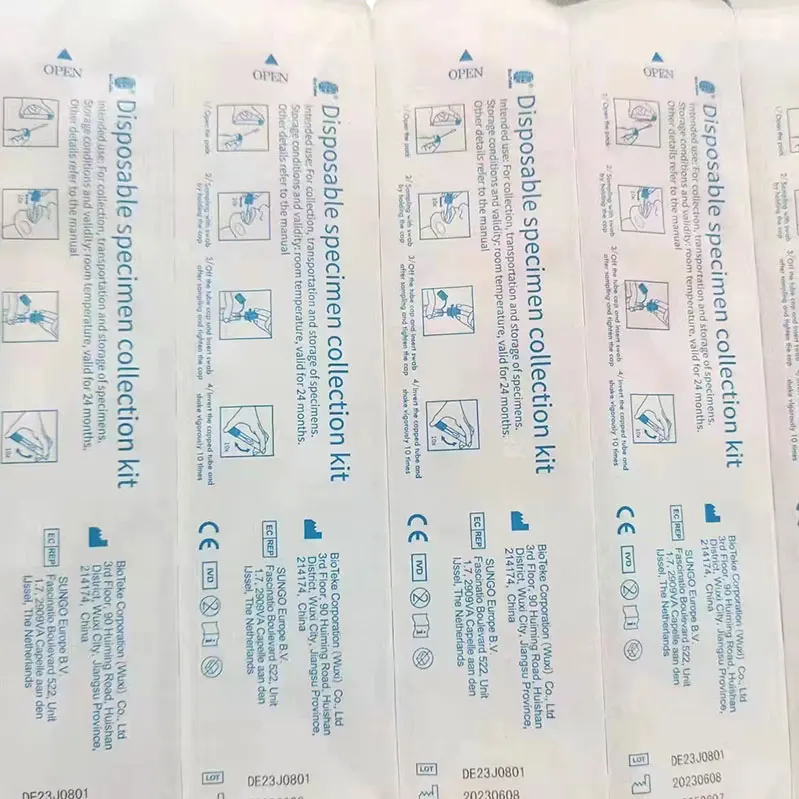 Hot Selling Sterile Gene Dna Rna Testing Detection Sample Tests Lab Saliva Medical Plastic Tube Collection Kit For Wholesales