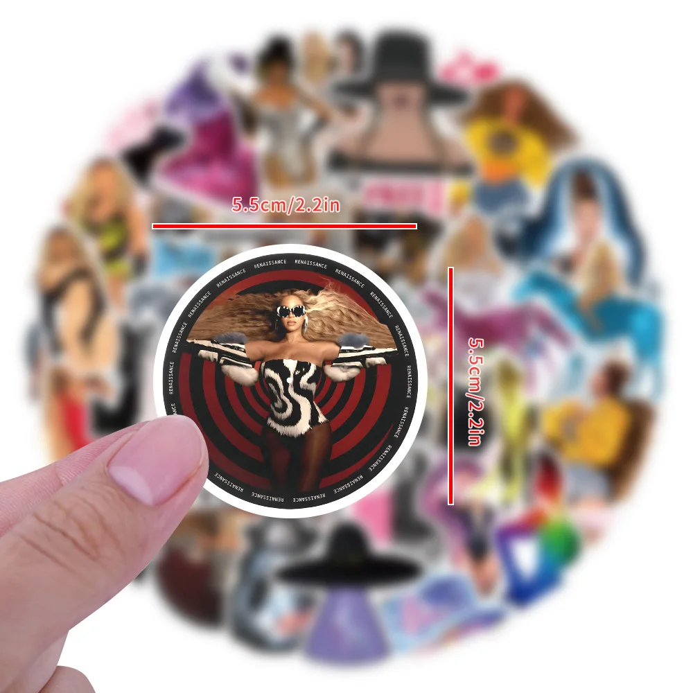 50Pcs Beyonce Renaissance Graffiti Stickers Renaissance Car Skateboard Decoration Sticker Waterproof Pvc Stickers