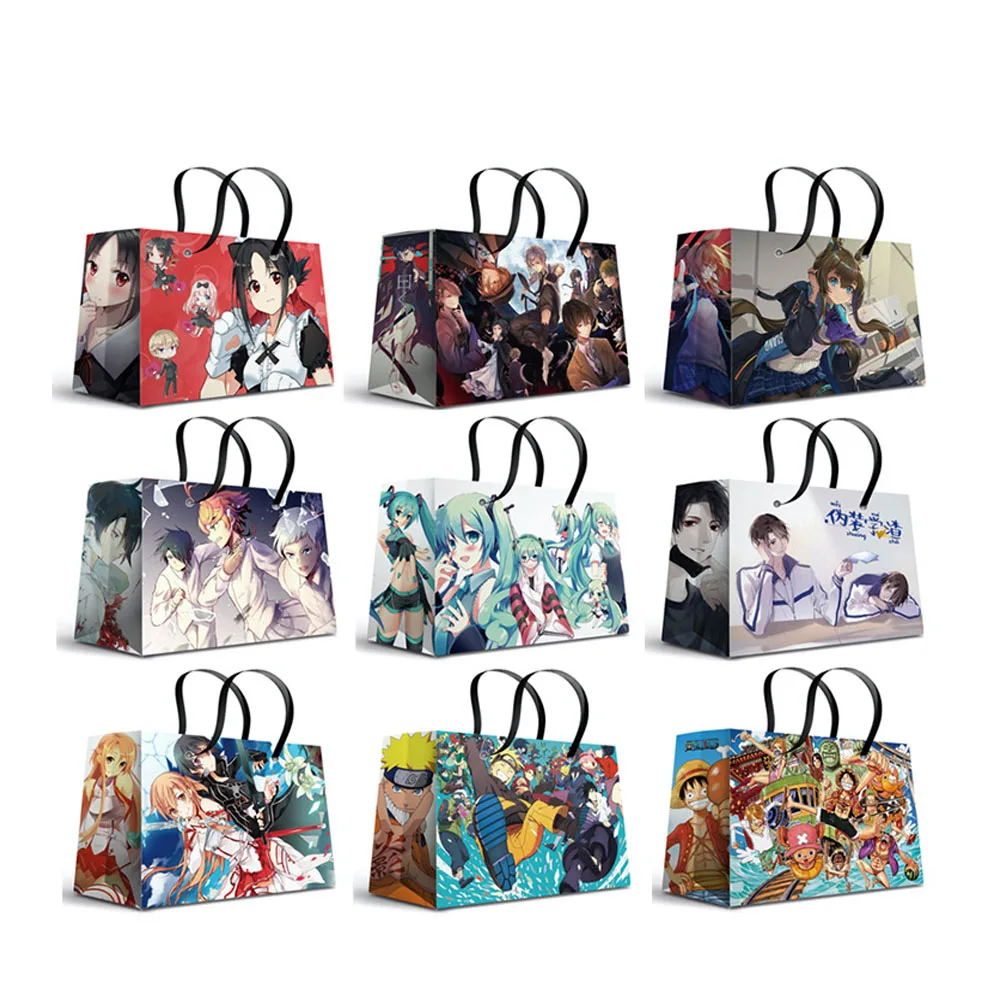60*44*18cm White Cardboard One pieces Demon Slayers Jujutsu Kaisen Anime Gift Paper Bags