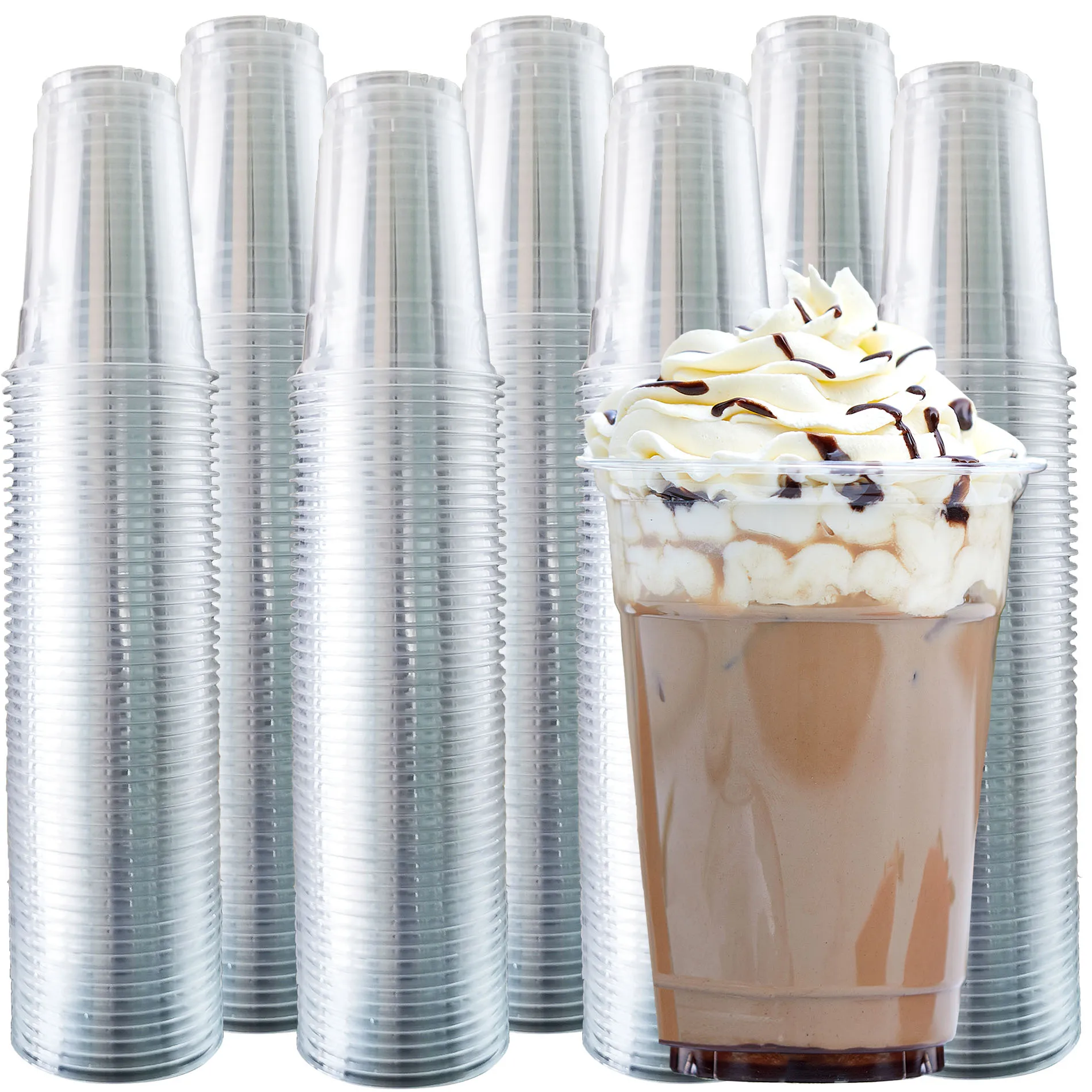 
Clear PET Plastic Smoothie Cup Takeaway Milkshake Cup Yogurt Jelly Ice Cream Disposable Cup 