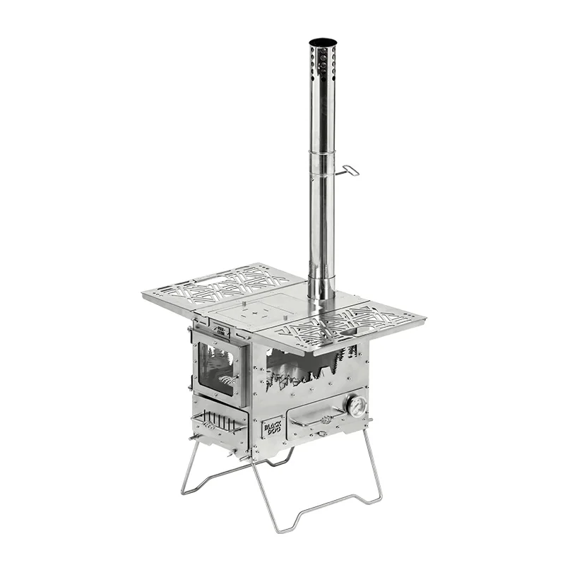 Blackdog Outdoor Folding Firewood Stove Camping Stainless Steel Portable Tent Warmer Camping Barbecue Stove