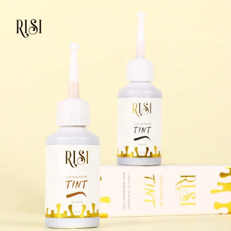 RISI Private Label Long Lasting Color Tinted Brow Lash Waterproof Dye for Eyebrows and Eyelashes