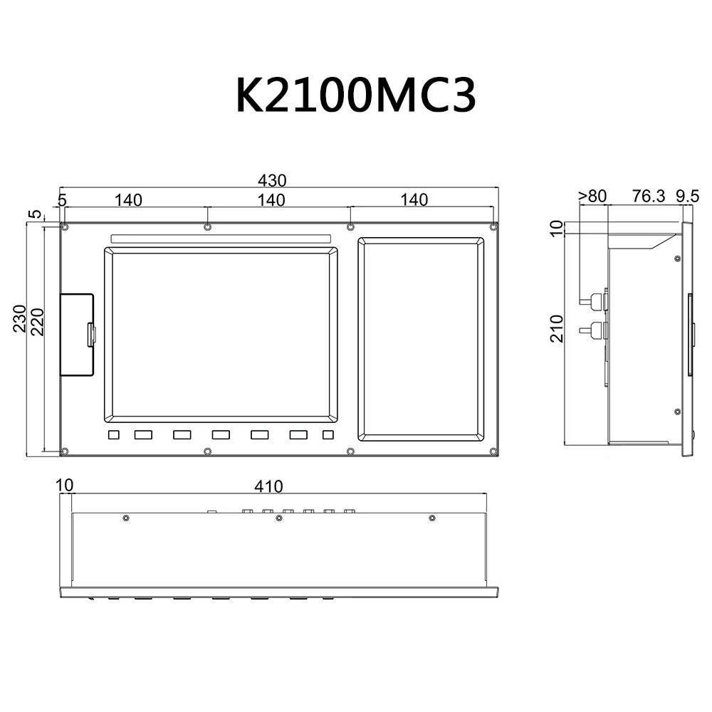 K2100MCi KND Serial servo bus KSSB CNC controller of milling machine Maximum number of axes 6 axis