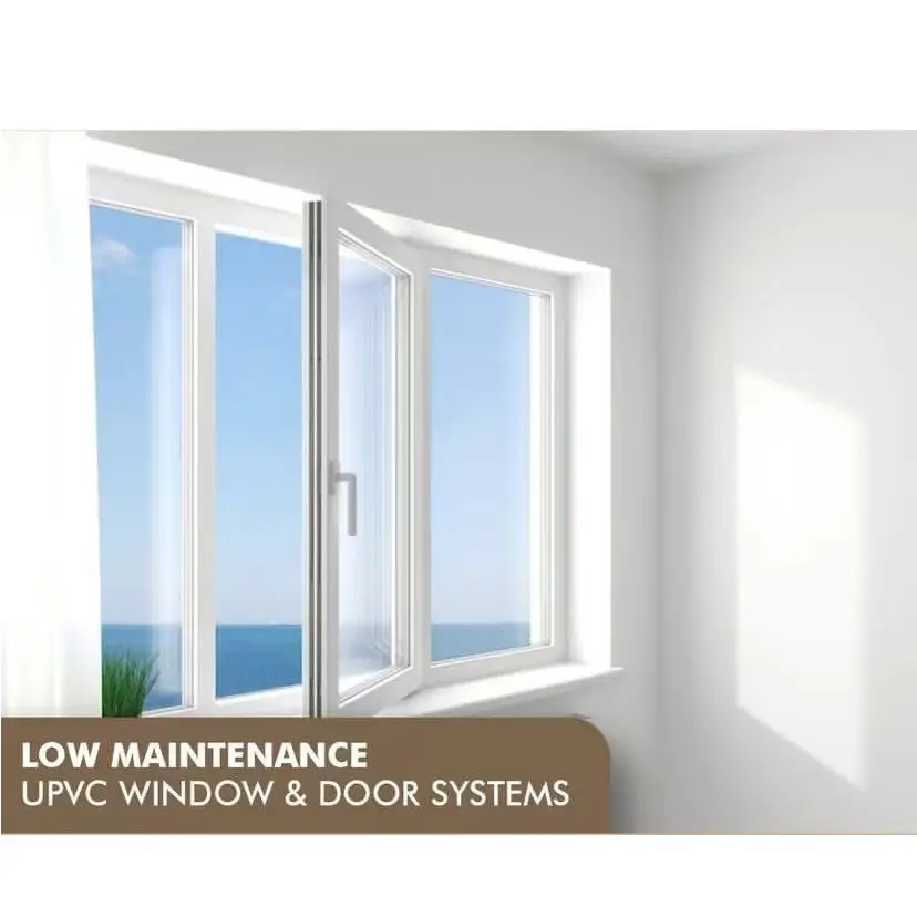 Factory customization European design UPVC windows double glazing swing PVC casement window