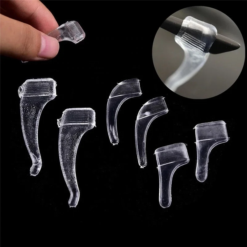 Fashion Pairs eyeglasses Ear Hooks Soft Clear Transparent Anti Slip Silicone Temple Tip Holder Eye Glasses Retainer Sleeve