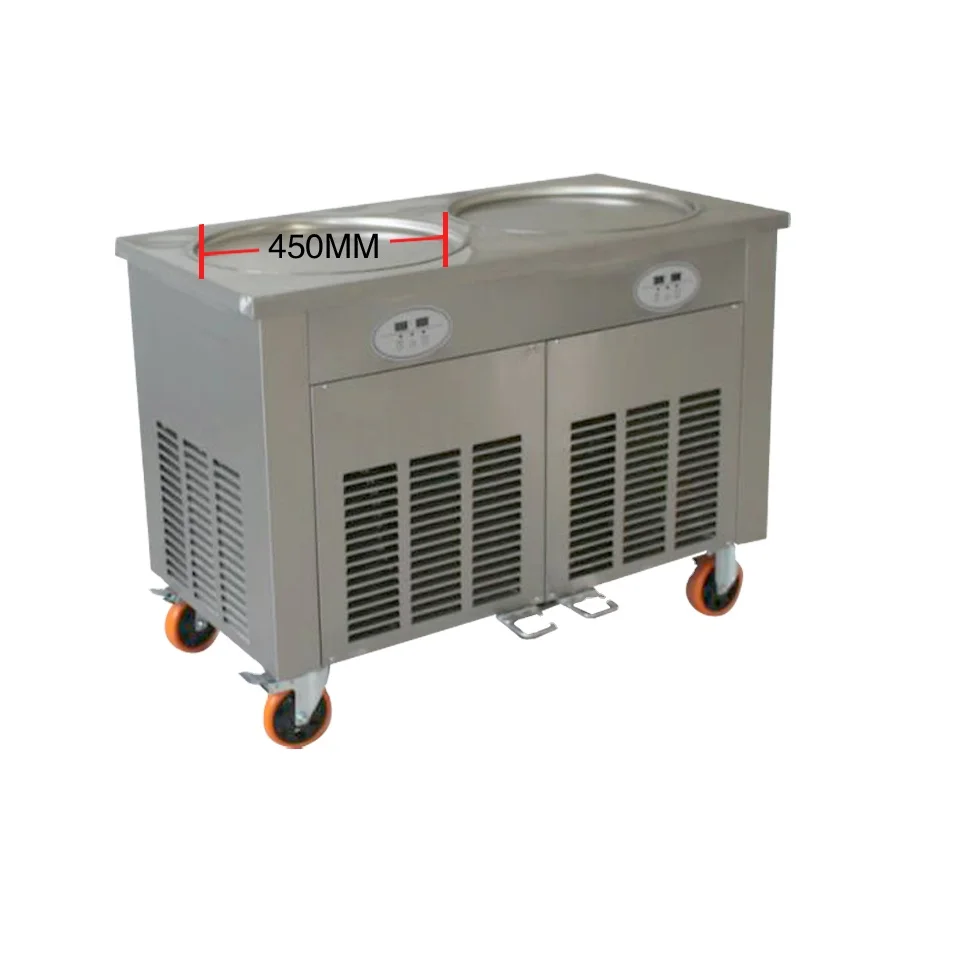 
Commercial stainless steel double square pan fry ice cream roll machine for sale 110V/60HZ,220V/50HZ 
