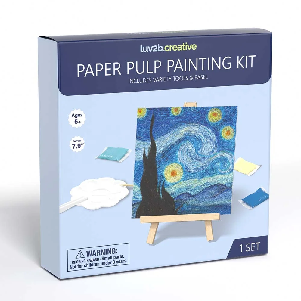 Make Your Own Textured Starry Night Pulp Painting Kit DIY Paper Pulp Creative Art for Children