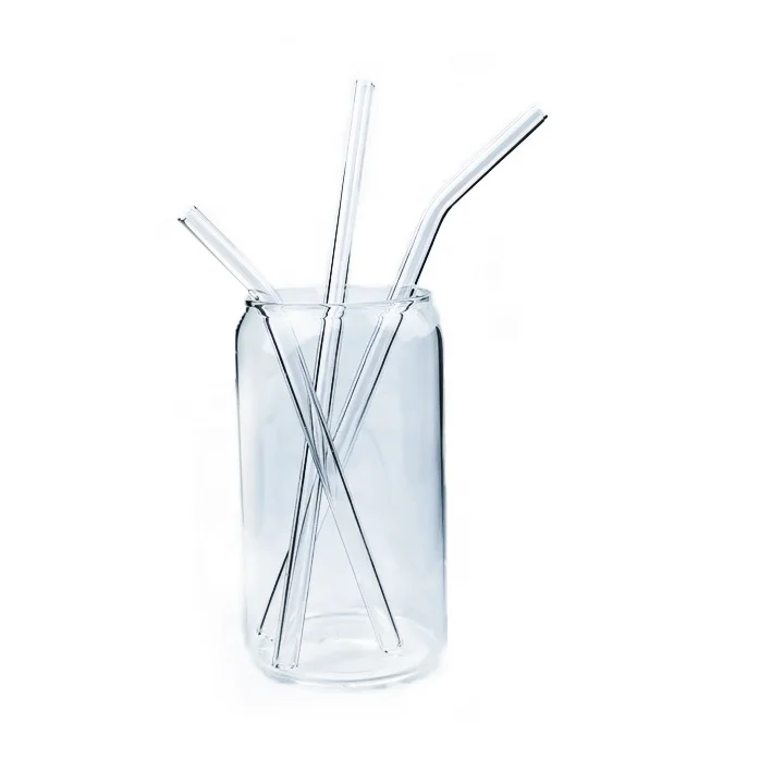 Пивной бокал в форме банки Libbey libby для пива без рисунка 12 унций 16 с бамбуковой крышкой и соломинкой