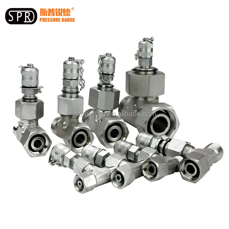 Bourdon Tube pressure gauge connector brass digital Hydraulic pump test hose fitting for connecting oil pressure gauge tee joint