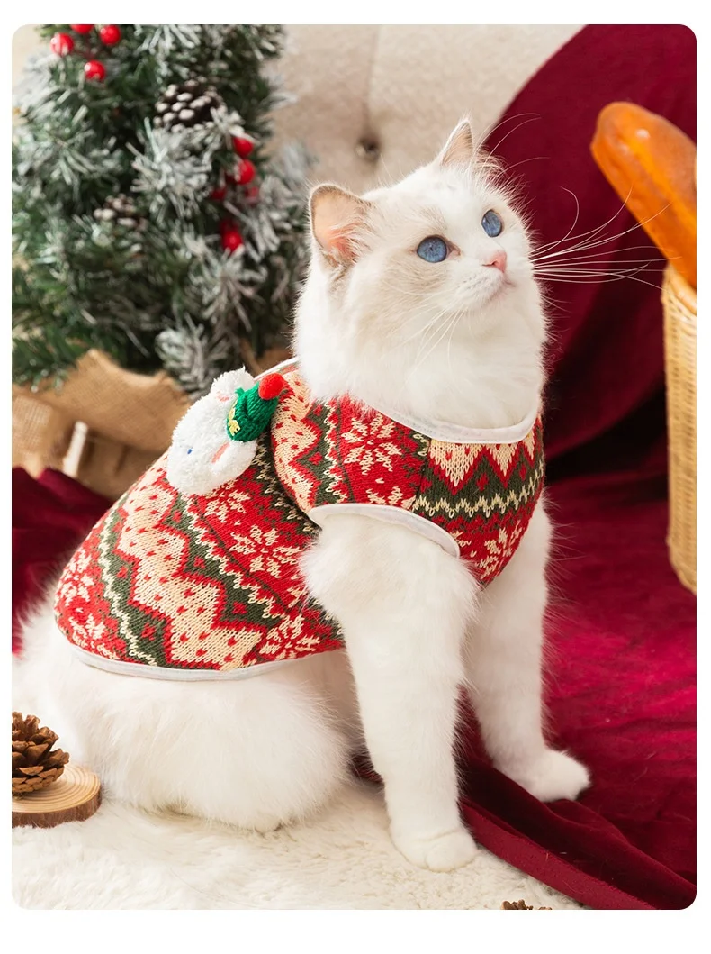 2023 new arrivals accessories fashion design warm winter pet coat cloth dog kirin beer clothes pet dog and cat christmas clothes