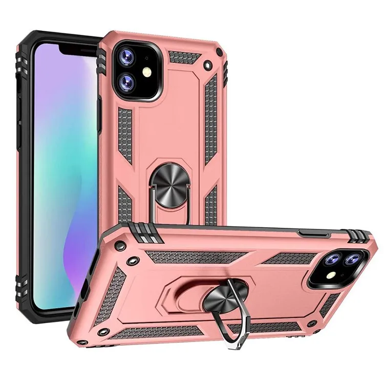 3 in 1 Shockproof Car Ring Holder Kickstand TPU Back Cover for iPhone 11 Pro Max Phone Case