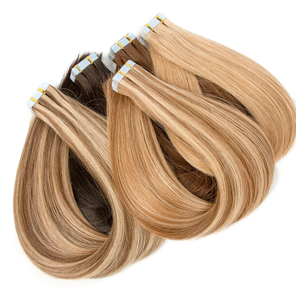 Tape Hair Invisible Remy Real Human Extension Tape in Human Hair Extensions Russian Hair